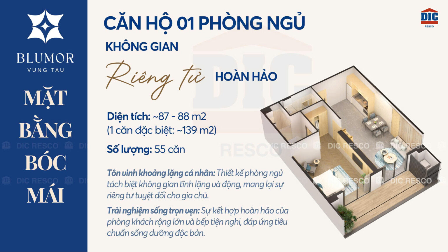 CĂN HỘ 01 PHÒNG NGỦ – KHÔNG GIAN RIÊNG TƯ HOÀN HẢO