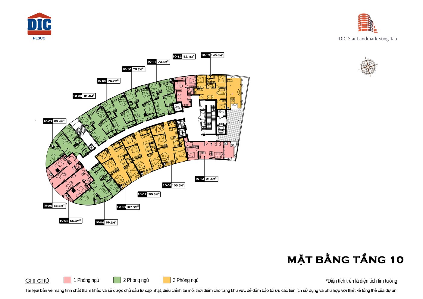 Mặt bằng tầng 10 DIC Star Landmark