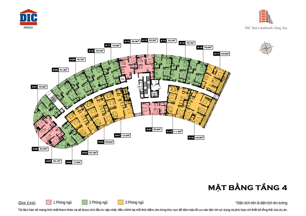 Mặt bằng tầng 4 DIC Star Landmark